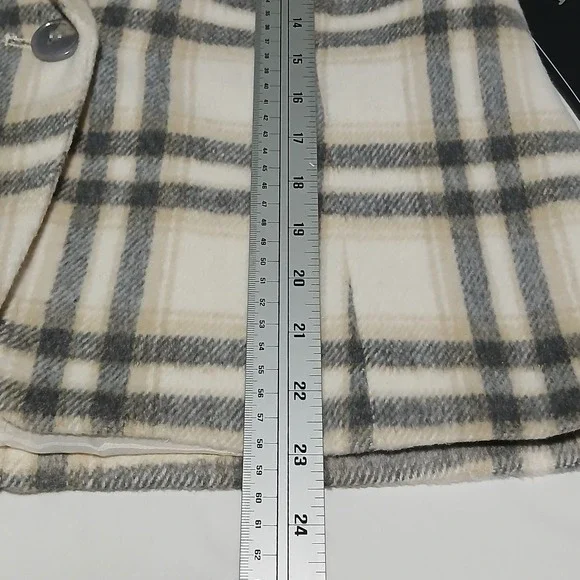 BAGATELLE COLLECTION Women's Plaid Blazer Jacket Cream Gray Size M Single Button - Picture 8 of 12